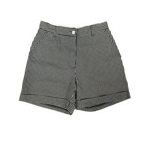 Tommy Hilfiger High-rise Black&White Gingham Cotton Shorts with Pockets